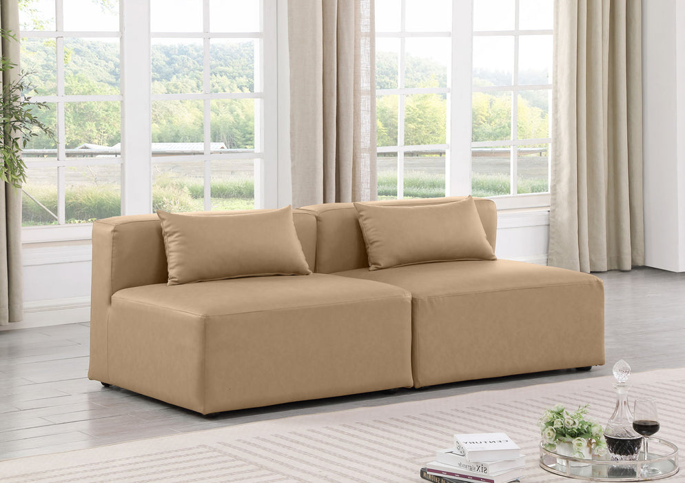 Cube - Modular 2 Piece Armless Sofa - Tan - Simple Home Plus