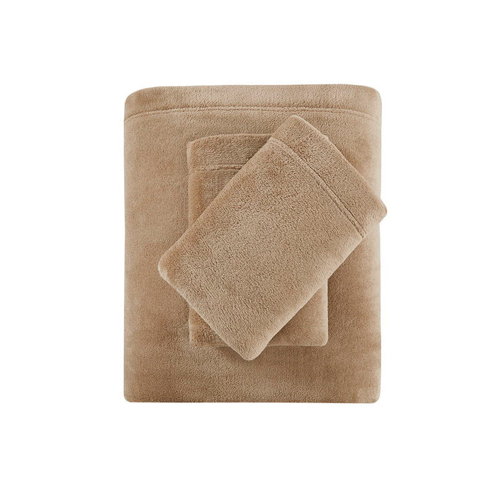 Soloft Plush - 4 Piece Queen Micro Plush Sheet Set - Taupe - Simple Home Plus