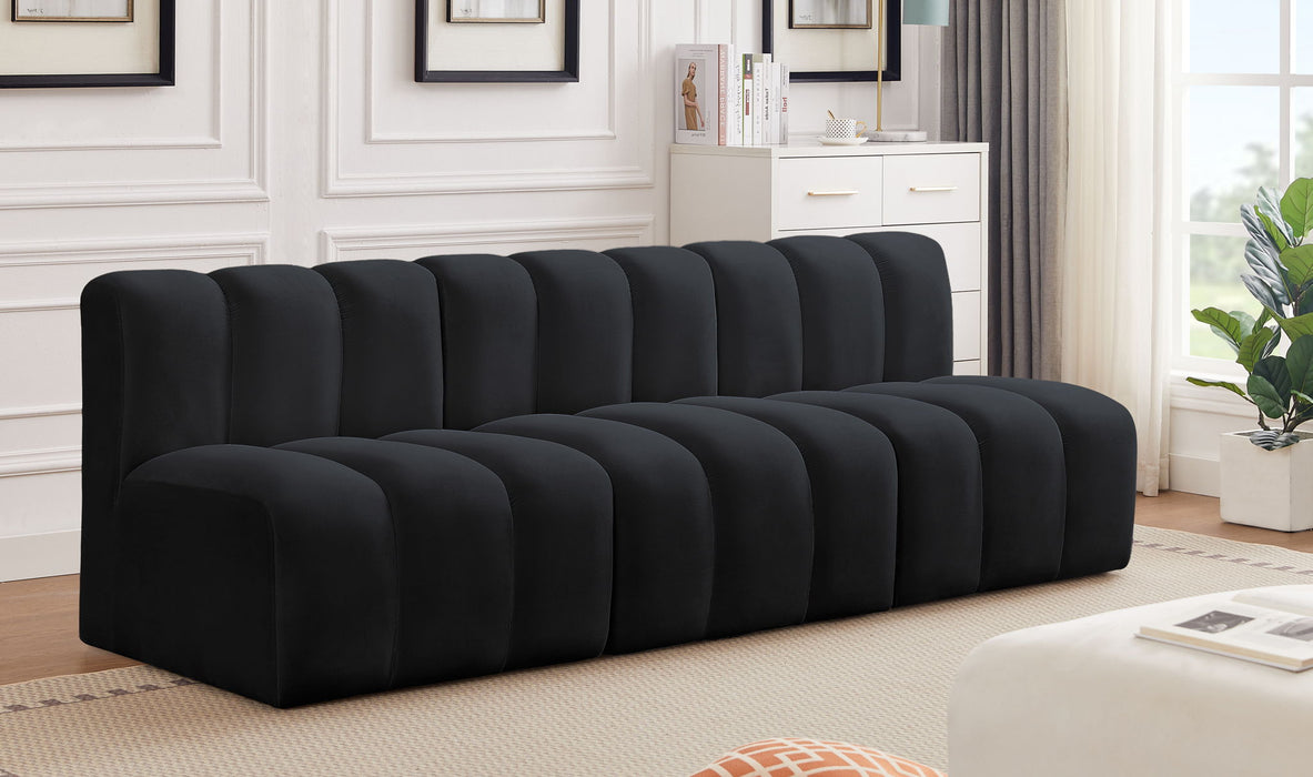 Arc - Velvet 3 Piece Modular Straight Sofa - Simple Home Plus