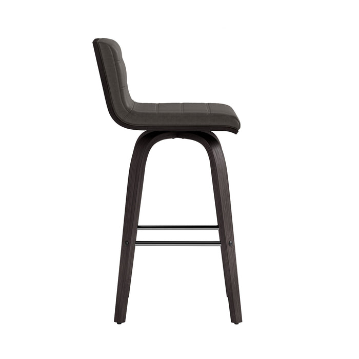 Vienna - 26" Swivel Counter Stool - Black Wood - Simple Home Plus