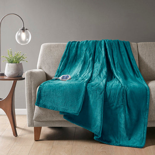 Heated Plush - Throw - Teal - Simple Home Plus