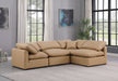 Indulge - Faux Leather 4 Piece Modular Sectional - Tan - Simple Home Plus