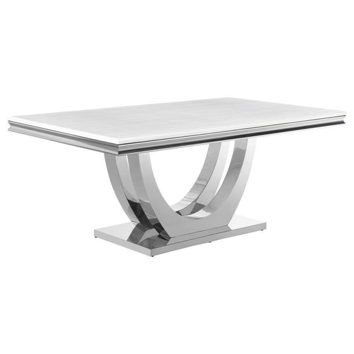 Kerwin - Rectangular Stone Top Dining Table - White - Simple Home Plus
