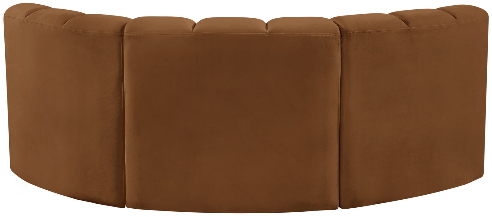Arc - Velvet 3 Piece Modular U-Shaped Sofa - Saddle - Simple Home Plus