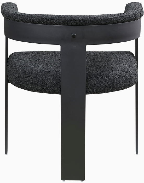 Romeo - Boucle Dining Chair With Black Base (Set of 2) - Simple Home Plus