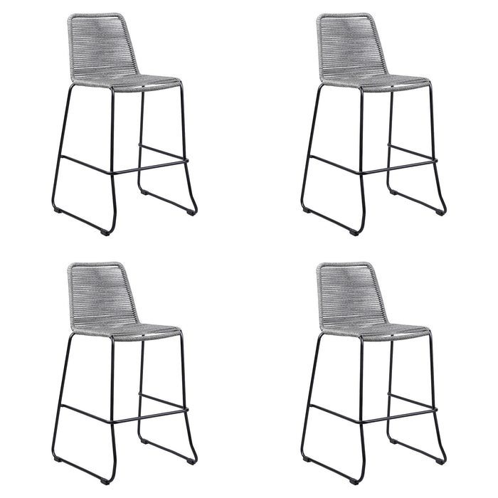 Shasta - 30" Outdoor Metal And Rope Stackable Barstool