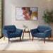 Newport - Wide Mid-Century Modern Lounge Chair (Set of 2) - Blue - Simple Home Plus