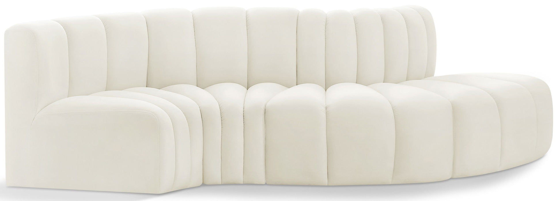 Arc - Velvet 4 Piece L-Shaped Modular Sofa - Simple Home Plus