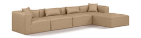 Cube - 5 Piece Modular Sectional With Chaise - Tan - Simple Home Plus