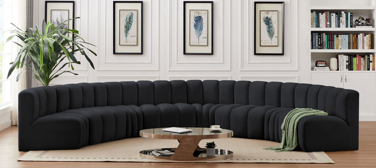 Arc - Velvet 8 Piece U-Shaped Modular Sofa - Simple Home Plus
