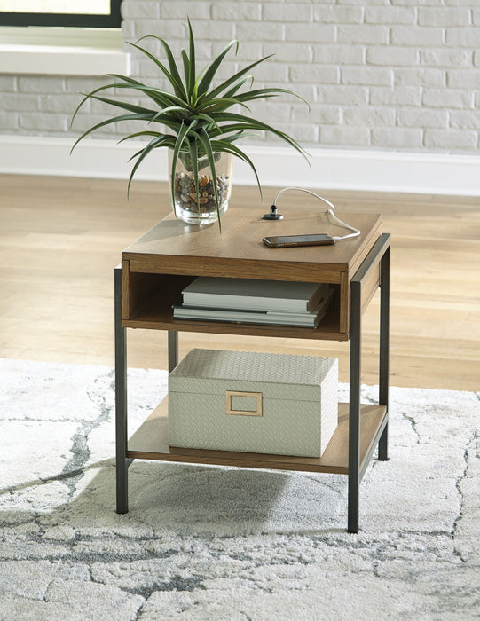 Fridley - Brown / Black - Rectangular End Table - Simple Home Plus