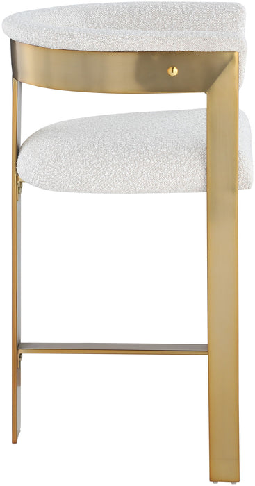Romeo - Boucle Counter Stool With Gold Base (Set of 2) - Simple Home Plus