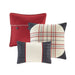 Ridge - California King 7 Piece Herringbone Comforter Set - Red - Simple Home Plus