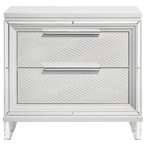 Marmore - 2-Drawer Nightstand Bedside Table - White - Simple Home Plus