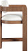 Sacha - Linen Stool With Brown Base - Simple Home Plus