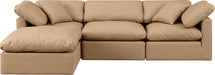 Indulge - Faux Leather 4 Piece Modular Sectional With Chaise - Tan - Simple Home Plus