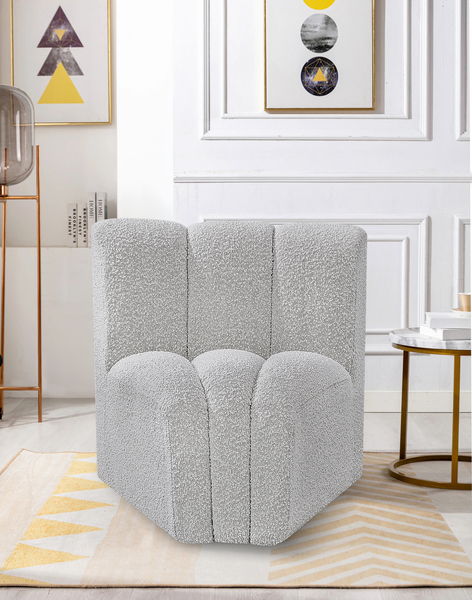 Arc - Boucle Fabric Curved Corner Chair