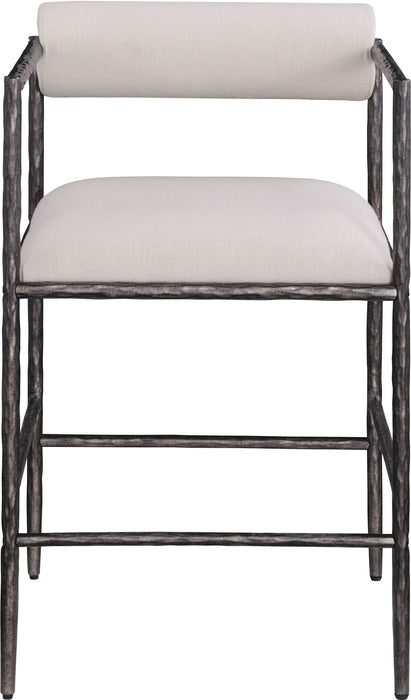 Axis - Linen Textured Beige Fabric Upholstered Counter Stool (Set of 2) - Simple Home Plus
