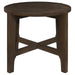 Cota - Round Solid Wood End Table - Dark Brown - Simple Home Plus