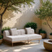 Laguna - 2 Piece Resilient Water Resistant Fabric 71" Outdoor Patio Armless Modular Loveseat - Simple Home Plus