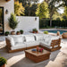 Mirella - 4 Piece Water Resistant Fabric Outdoor Patio Modular Sectional - Simple Home Plus