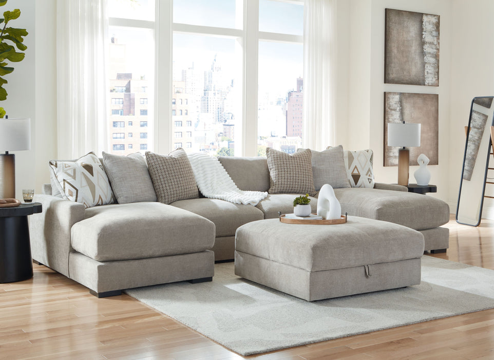 Aslan Court - Sectional With Ottoman Set - Simple Home Plus