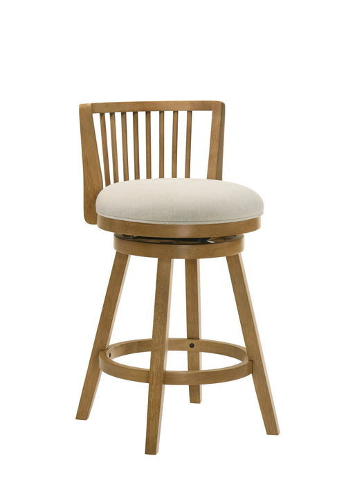 Harper - 26" Amber Glow Counter Height Rubberwood Swivel Barstool - Simple Home Plus