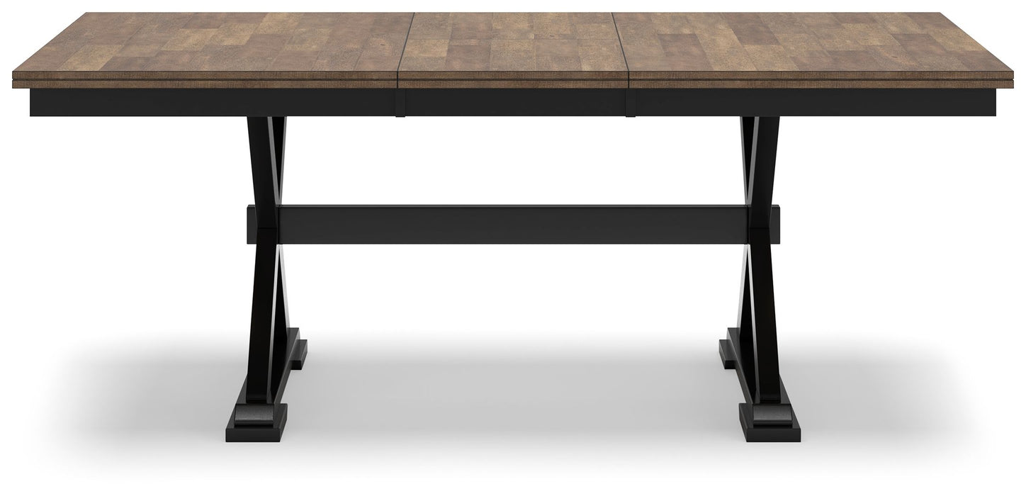 Wildenauer - Brown / Black - Rectangular Dining Extension Table - Simple Home Plus