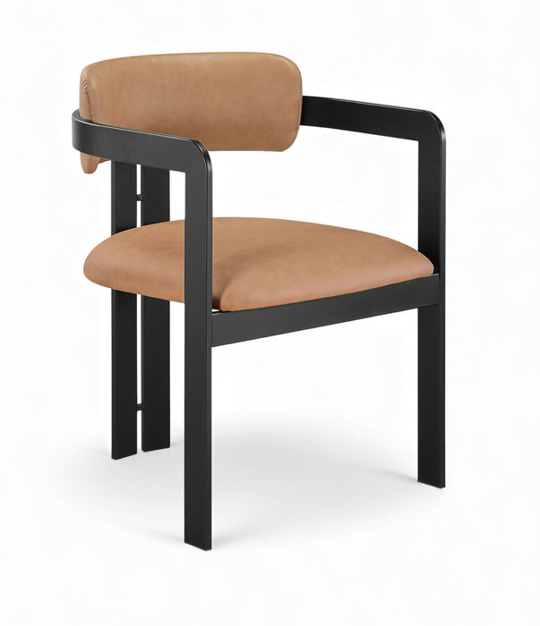 Aurum - Vegan Leather Upholstered Dining Chair With Graphite Black Base (Set of 2) - Simple Home Plus