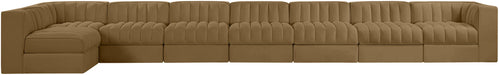 Rummi - Velvet Performance Fabric Upholstered 8 Piece Modular Sectional, L-Shaped (Right) - Simple Home Plus
