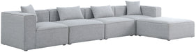 Cube - Linen 5 Piece Modular Sectional With Chaise - Simple Home Plus