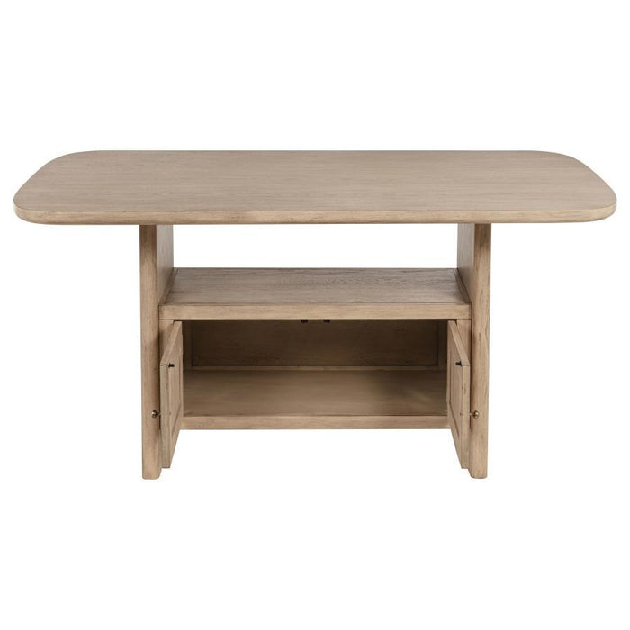 Kailani - Cane Counter Height Storage Dining Table - Beige Oak - Simple Home Plus