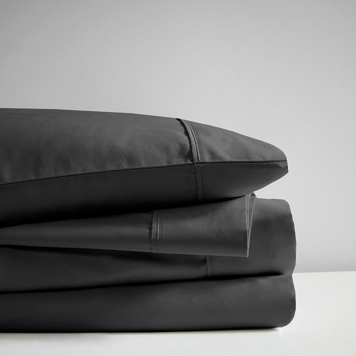 600 Thread Count - 4 Piece California King Cooling Blend Sheet Set - Black - Simple Home Plus