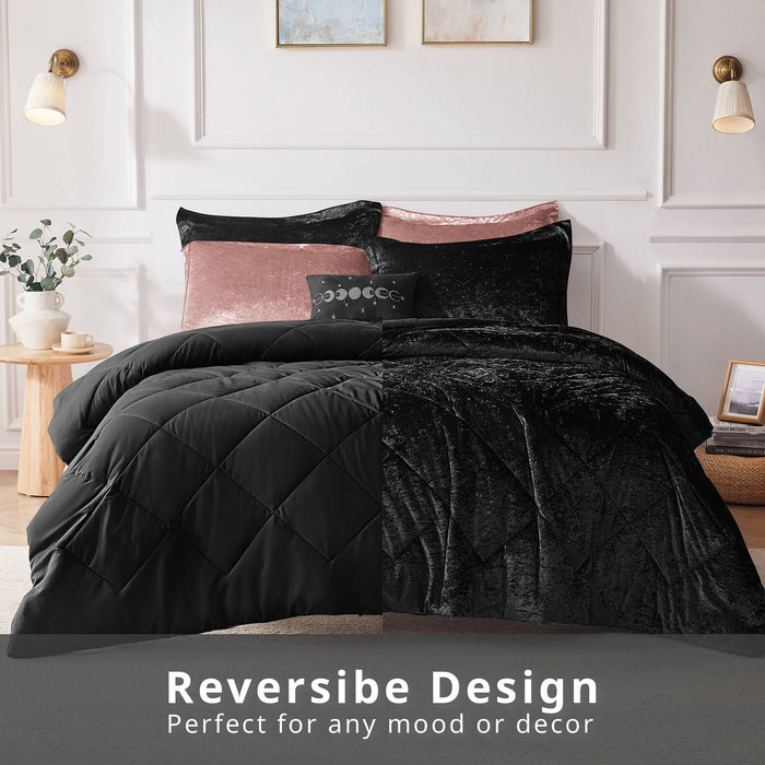 Felicia - King Comforter Set - Black - Simple Home Plus