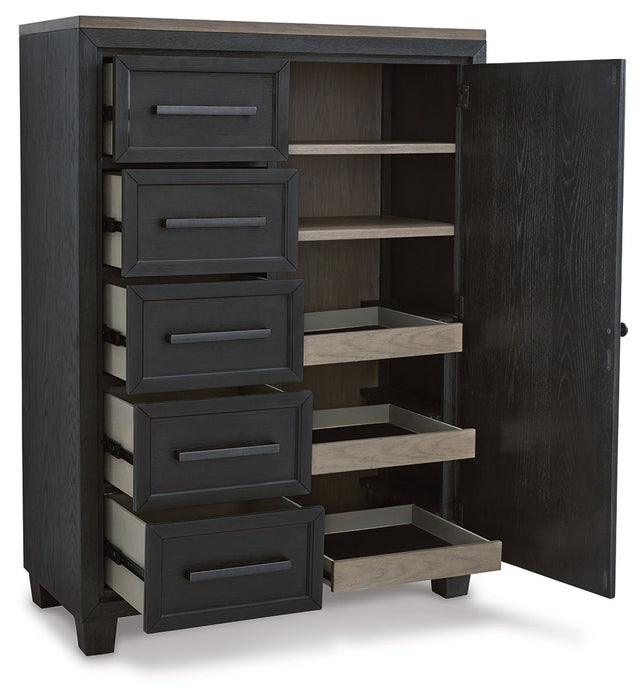 Foyland - Black / Brown - Door Chest - Simple Home Plus