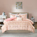Raina - King Metallic Printed Comforter Set - Blush / Gold - Simple Home Plus