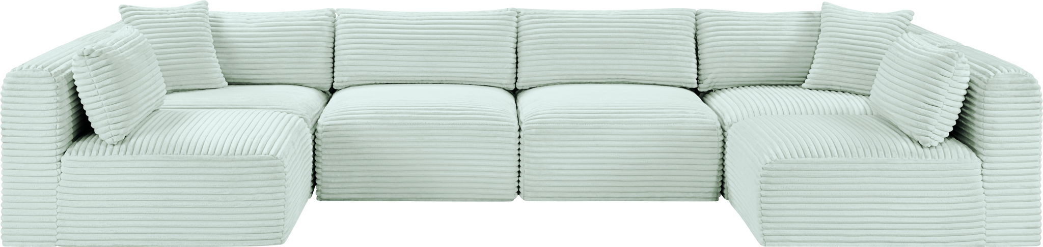Shaggy - 6 Piece Modular U-Shaped Armless Sectional - Simple Home Plus