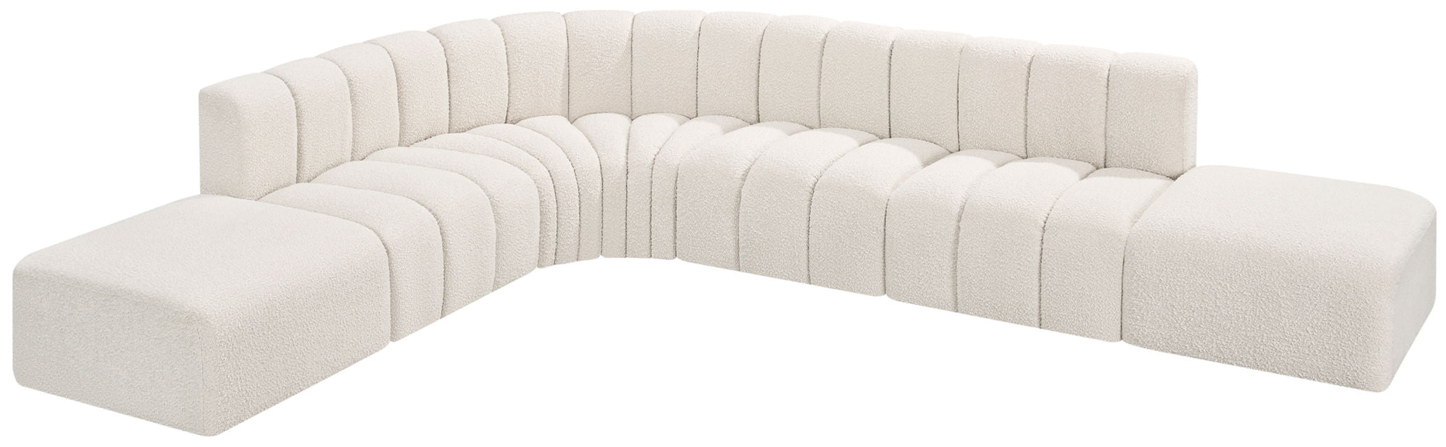 Arc - Boucle Fabric 7 Piece Corner Modular Sofa - Simple Home Plus