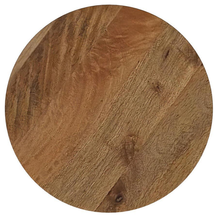 Aureo - Round Solid Wood Accent Side Table - Wild Honey - Simple Home Plus