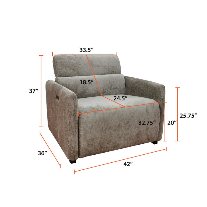 Ava - Power Modern Recliner - Beige - Simple Home Plus