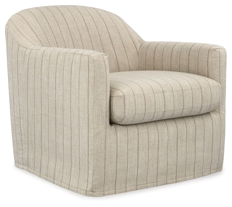 Valwick - Swivel Accent Chair - Cream / Brown - Simple Home Plus