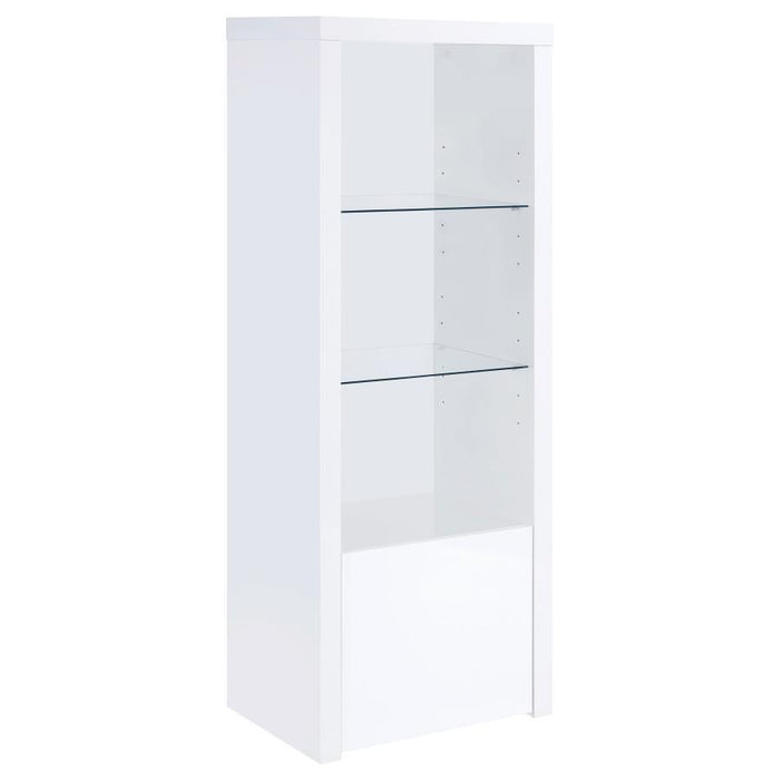 Jude - 3-Shelf Engineered Wood Media Tower - High Gloss White - Simple Home Plus