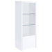 Jude - 3-Shelf Engineered Wood Media Tower - High Gloss White - Simple Home Plus