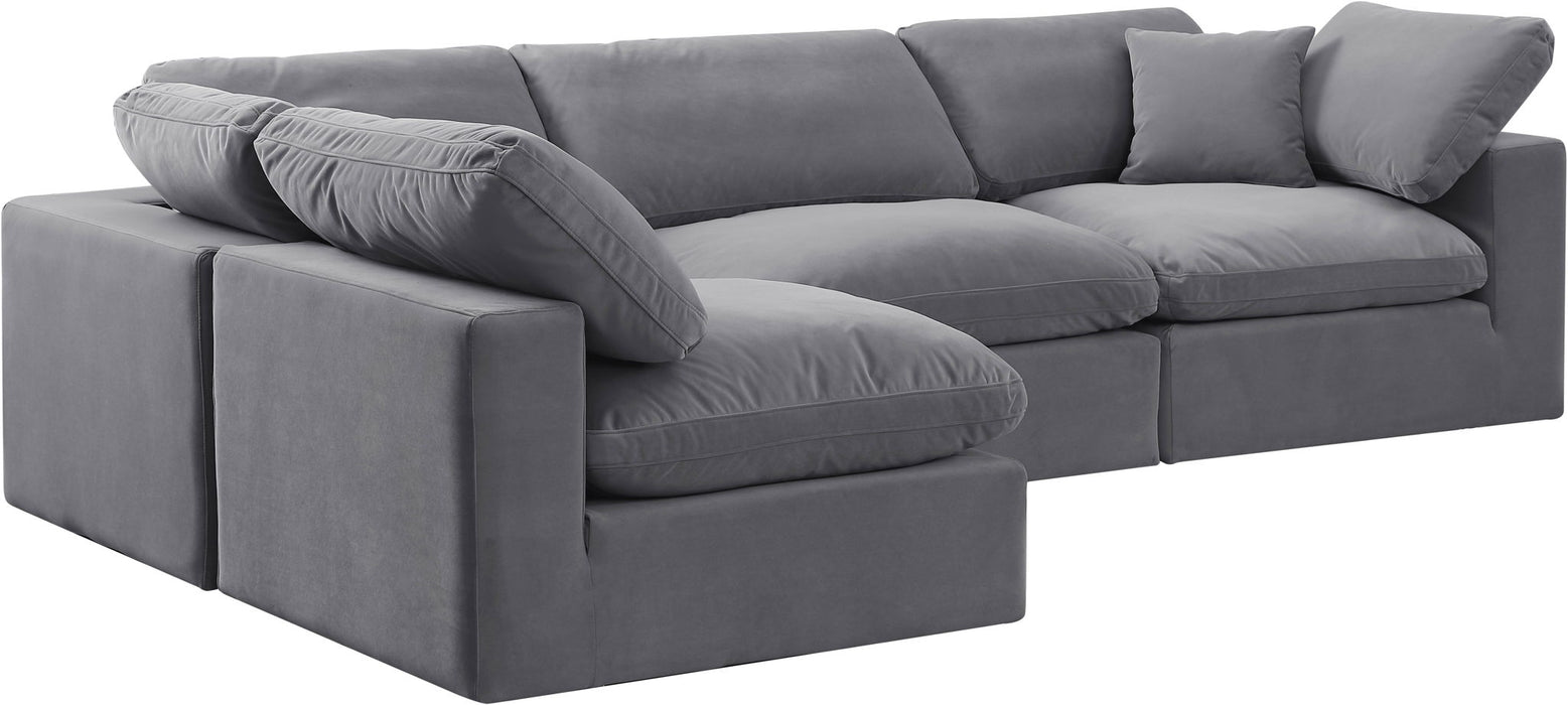 Comfy - 4 Piece Velvet Modular Armless Sectional - Simple Home Plus