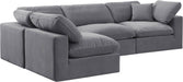 Comfy - 4 Piece Velvet Modular Armless Sectional - Simple Home Plus