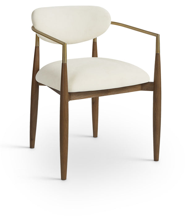 Riccio - Fabric Dining Arm Chair (Set of 2) - Walnut Frame - Simple Home Plus