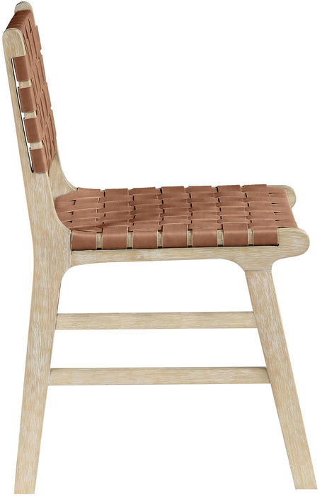 Entwine - Vegan Leather Upholstered Dining Chair - Painted Natural - Simple Home Plus