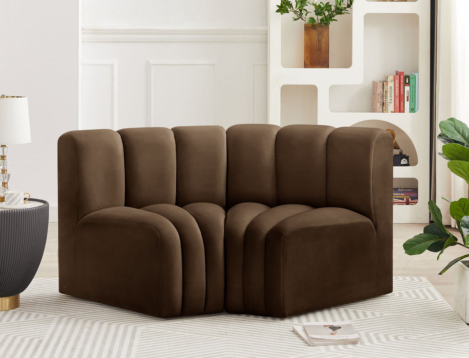 Arc - Velvet 2 Piece Modular Sofa - Simple Home Plus