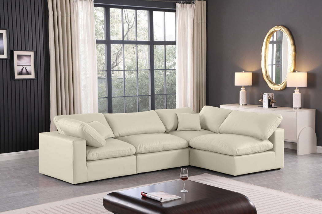 Comfy - 4 Piece Faux Leather Modular Armless Sectional - Simple Home Plus