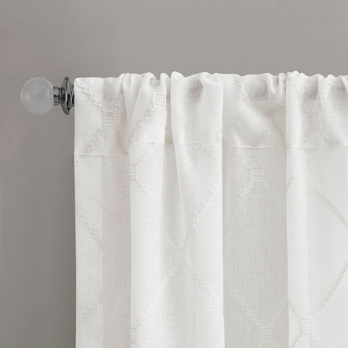 Irina - Diamond Sheer Window Curtain - White - Simple Home Plus